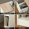 SoBuy FBT111-WNx2 comodino bianco con lampada e oggetti sul ripiano