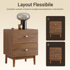 SoBuy FBT170-N Vintage κομοδίνο με 2 συρτάρια, Ξύλινο Τραπεζάκι σαλονιού με πόδια από καουτσούκ, Κομοδίνο για υπνοδωμάτιο, σαλόνι και μελέτη, Καφέ, L45 × D40 × H58 cm