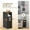 SoBuy FBT149-WN Slim Bedside Table with 2 Drawers and Shelf - White Night Table 20x35x60 cm