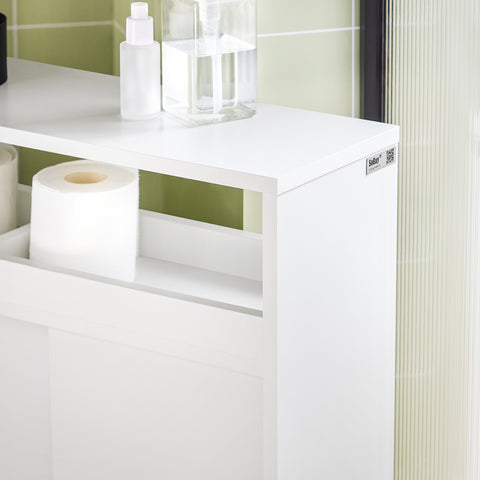 SoBuy Διοργανωτής μπάνιου μπάνιο ντουλάπι εξοικονόμηση πόρτας λευκό BZR02-W
