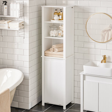 SoBuy Κινητό μπάνιο στη στήλη Υψηλό μπάνιο με Poad Store Poetable μπάνιο μπάνιο μπάνιο Λευκό Στενό 45x35x171cm BZR102-W