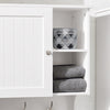 SoBuy Ταπετσαρία με 3 άγκιστρα κινητό ντουλάπι τοίχο τοίχο τοίχου ντουλάπι φαρμάκων λευκή κουζίνα 60x30x60cm bzr103-w