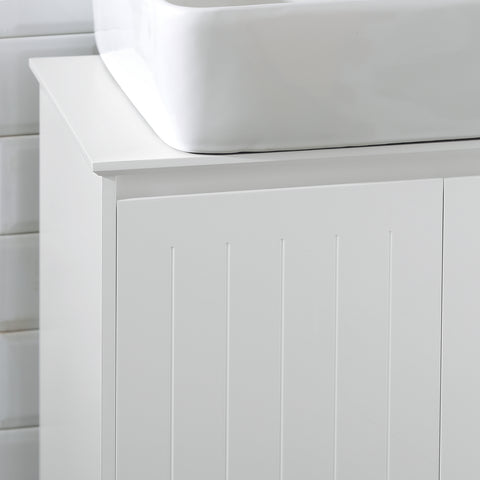 SoBuy Mobile Sublavabo Bath Cabinet Base για νεροχύτη με 2 λευκές πόρτες 60x30x60cm BZR108-W