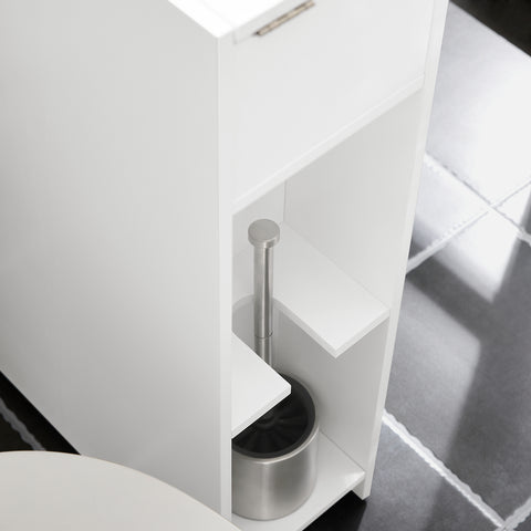 SoBuy Tarrel αίθουσα εξοικονόμηση ράφι εξειδικευμένη θέση 20cm με τροχούς διοργανωτής μπάνιο μπάνιο ντουλάπι κινητό μπάνιο κάτοχος λευκό χαρτί υγείας 20x60x75cm BZR111-W