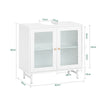 SoBuy Mobile Sublavabo με γυάλινες πόρτες κινητό ντουλάπι Mobile Subvabo White 60x30x58cm BZR115-W