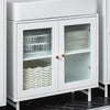 SoBuy Mobile Sublavabo με γυάλινες πόρτες κινητό ντουλάπι Mobile Subvabo White 60x30x58cm BZR115-W