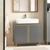 SoBuy Υπουργικό Συμβούλιο Sottolavabo με 2 πτυσσόμενες πόρτες ντουλάπι μπάνιου Γκρι νεροχύτη 75x35x65cm BZR129-HG