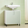 SoBuy Mobile Sublavabo Bather Cabinet με 2-πόρτα ντουλάπι και 2 ράφια, εξοικονόμηση μπάνιου σε πράσινο ξύλο 60x30x60cm bzr139-gr