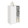 SoBuy BZR218-W Space-saving bathroom cabinet with laundry basket - White laundry cabinet Narrow bathroom cabinet with 2 fabric drawers Space-saving cabinet 50x30x105 cm