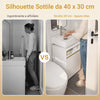 SoBuy BZR18-II-W Ντουλάπα μπάνιου BZR18-II-W - Ντουλάπα μπάνιου που εξοικονομεί χώρο με πόρτες και ρυθμιζόμενο ράφι - MDF νιπτήρας μπάνιου, για επιδαπέδιο νεροχύτη, Λευκό, 60x60x29cm