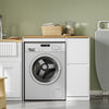 SoBuy BZR223-WN, Washing Machine Cabinet with Laundry Basket 100x60x95 cm Laundry & Bathroom | Cabinet Above Washing Machine, Washing Machine Cover with Removable Clothes Airer, White and Wooden Wardrobe