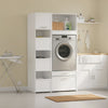 SoBuy BZR232-W Colonna Salvaspazio Armadio Multiuso con 4 Ante e 3 Ripiani Aperti (immagine 2/12)