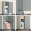 SoBuy BZR34-II-HG, High bathroom cabinet 20 cm, Bathroom storage cabinet, Water-resistant MDF with adjustable shelves, Light grey, W20 x D20 x H180 cm