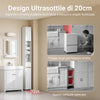 SoBuy BZR34-WN Bathroom column wardrobe, High cabinet with 2 doors and 1 drawer, Space-saving bathroom cabinet 20x20x180 White-Natural