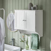 SoBuy Σπίτι με κινητό τοίχο κινητές πόρτες κινητής φαρμακευτική πόρτα κομψό αιωρούμενο ντουλάπι για το λευκό μπάνιο 60x30x60cm BZR84-W