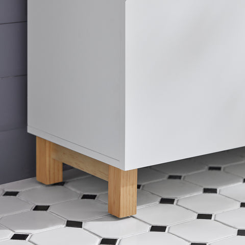SoBuy Mobile Sublavabo στο ντουλάπι μπάνιου με 2 πόρτες με 2 πόρτες ντουλάπι μπάνιο εξοικονόμηση σε λευκό ξύλο 60x30x60cm BZR92-W