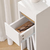 SoBuy Κομοδίνα με αφαιρούμενο κορυφαίο και συρτάρι, στενό τραπέζι για καναπέ, κομοδίνο και τραπέζια κρεβατιών, ψηλά λευκά και ξύλινα τραπέζι 20 x 35 x 60 cm FBT163-Cross