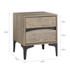 SoBuy Πίνακας FBT165-BEDSIDE, 2 συρτάρια με καμπύλο μπροστινό, ξύλο και μεταλλικά πόδια, μοντέρνο βράδυ για υπνοδωμάτιο, 40 × 40 × 47 cm, φυσικό