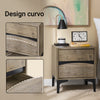 SoBuy Πίνακας FBT165-BEDSIDE, 2 συρτάρια με καμπύλο μπροστινό, ξύλο και μεταλλικά πόδια, μοντέρνο βράδυ για υπνοδωμάτιο, 40 × 40 × 47 cm, φυσικό
