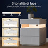 SoBuy FBT167-E-W κομοδίνο με 3 συρτάρια, 2 πλευρικά πάνελ σε ακρυλικό και LED φως, 3 ρυθμιζόμενα χρώματα, μοντέρνο κρεβάτι για υπνοδωμάτιο και σαλόνι, L41 × P40 × A52 cm, λευκό