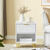 SoBuy FBT169-W κομοδίνο, κομοδίνο με συρτάρι και ράφι, σύγχρονο τραπέζι για υπνοδωμάτιο και σαλόνι, λευκό L40 x P40 x A51 cm