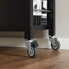 SoBuy Κουζίνα καροτσάκι με ανοξείδωτο χάλυβα Top Kitchen Island με πλευρική πίστη ράφι με μαύρους τροχούς, FKW108-SH