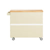 SoBuy Καροτσάκι κουζίνας με 2 γυάλινες πόρτες κουζίνα κουζίνα πίστη με μπεζ τροχούς 109x38x92cm fkw114-mi