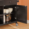 SoBuy Κουζίνα καροτσάκι καροτσάκι περιστρέφοντας credenza κοπτήρες κουζίνα μαύρο credenza 105x40x85.5cm fkw115-sh