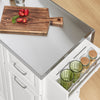 SoBuy FKW128-St Island Kitchen σε τροχούς με εκτεταμένη επιφάνεια εργασίας, εξοικονόμηση ντουλαπιού, καροτσάκι κουζίνας με τροχούς, με δύο συρτάρια και ρυθμιζόμενο ράφι 130 x 46/71 x 91cm λευκό