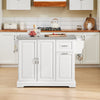 SoBuy FKW128-St Island Kitchen σε τροχούς με εκτεταμένη επιφάνεια εργασίας, εξοικονόμηση ντουλαπιού, καροτσάκι κουζίνας με τροχούς, με δύο συρτάρια και ρυθμιζόμενο ράφι 130 x 46/71 x 91cm λευκό