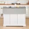 SoBuy FKW128-St Island Kitchen σε τροχούς με εκτεταμένη επιφάνεια εργασίας, εξοικονόμηση ντουλαπιού, καροτσάκι κουζίνας με τροχούς, με δύο συρτάρια και ρυθμιζόμενο ράφι 130 x 46/71 x 91cm λευκό