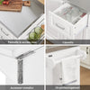 SoBuy FKW128-St Island Kitchen σε τροχούς με εκτεταμένη επιφάνεια εργασίας, εξοικονόμηση ντουλαπιού, καροτσάκι κουζίνας με τροχούς, με δύο συρτάρια και ρυθμιζόμενο ράφι 130 x 46/71 x 91cm λευκό