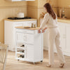 SoBuy FKW45-E-WN, kitchen trolley with sockets, 75x37.6x86.5 cm, kitchen and coffee | Space-saving kitchen cabinet with bottle holder and interchangeable feet, kitchen trolley with wheels and top, MDF/PB