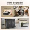 SoBuy Black kitchen sideboard with steel top 115x71x92cm FKW71-SCH
