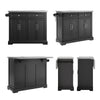 SoBuy Black kitchen sideboard with steel top 115x71x92cm FKW71-SCH