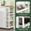 SoBuy Κουζίνα καροτσάκι λευκό credenza με ντουλάπα και κάτοχο FKW75 -OWN FKW75