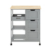 SoBuy Κουζίνα κουζίνας με 3 συρτάρια και 1 Cestino L68*P38*A85 cm FKW79-HG