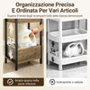 SoBuy FRG226-F Ντουλάπι μπάνιου εξοικονόμησης χώρου με 3 ανθεκτικά ράφια - Στενό ντουλάπι μπάνιου από MDF έως 30 κιλά, Ντουλάπα μπάνιου σε χρώμα ξύλου για μικρά μπάνια 28x20x74 cm