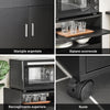 SoBuy Κουζίνα κουζίνα κουζίνα καροτσάκι μαύρο φούρνο μικροκυμάτων με συρτάρια FSB09-SCH