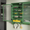 SoBuy FSB114-E-SY Armadio da Parete Sospeso con Ante in Vetro, Verde Scuro - immagine 6/12