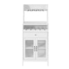 SoBuy Κρασί Cantinetta White Credenza Wine με Portabicchieri και Locker FSB24-W