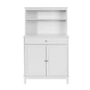 SoBuy Κουζίνα Κουζίνα Κινητό Credenza με White Showcase L90*P40*A148 CM, FSB26-W