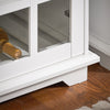 SoBuy Κουζίνα κουζίνας κουζίνα κουζίνα με πεποίθηση γυάλινης πόρτας λευκό μπουφές119x40x90cm fsb777-w