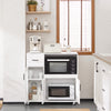 SoBuy Credenza με κινητούς τροχούς για φούρνο μικροκυμάτων κουζίνας με 1 συρτάρι, 3 πόρτες ντουλάπα κουζίνας 89x40x89cm FSB78-W