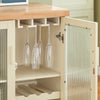 SoBuy Buffet Credenza με 2 πόρτες σε κινητά κουζίνα κινητό κινητό φούρνο μικροκυμάτων 120x40x90cm FSB81-MI