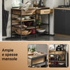 SoBuy Condence Island Cooking με 2 συρτάρια και 5 ανοιχτά ράφια συρτάρι Creenza εισόδου τραπέζι τραπέζι πίνακα vintage στυλ 120x45x91cm fsb85-pf