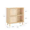 SoBuy Credenza με 2 συρόμενες πόρτες διακοσμητικό πλακάκι φυσική πλευρική κονσόλα 80x35x87cm fsb87-n
