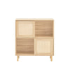 SoBuy Credenza με 2 συρόμενες πόρτες διακοσμητικό πλακάκι φυσική πλευρική κονσόλα 80x35x87cm fsb87-n