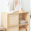 SoBuy Credenza με 2 συρόμενες πόρτες διακοσμητικό πλακάκι φυσική πλευρική κονσόλα 80x35x87cm fsb87-n