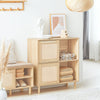 SoBuy Credenza με 2 συρόμενες πόρτες διακοσμητικό πλακάκι φυσική πλευρική κονσόλα 80x35x87cm fsb87-n